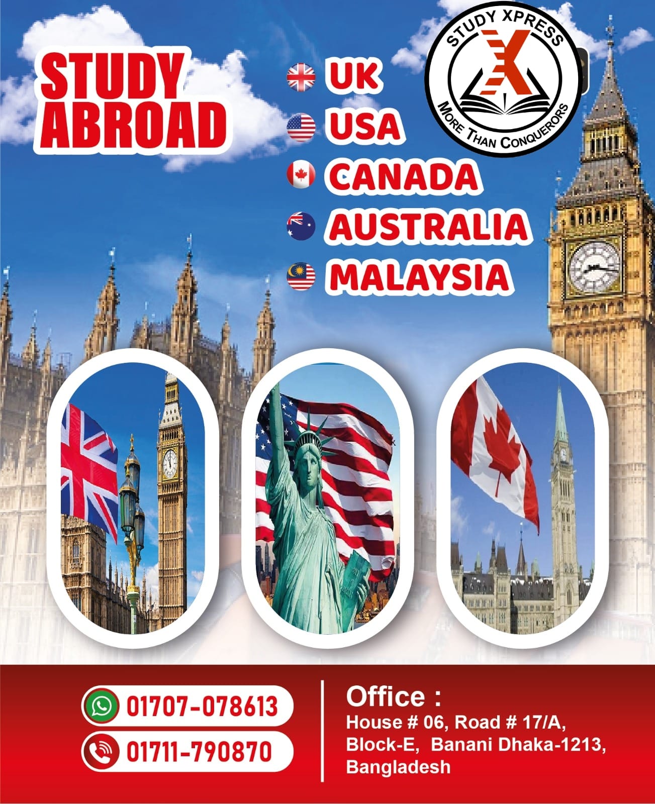 Study Abroad – UK, USA, Canada, Australia, Malaysia